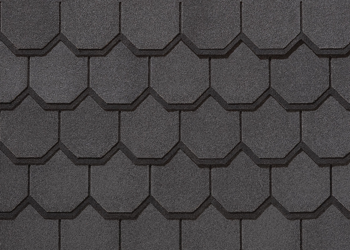 CertainTeed Carriage House shingles in Black Pearl, colour swatch