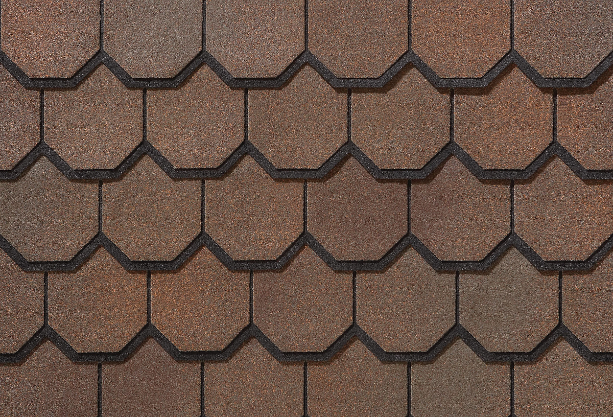 CertainTeed Carriage House shingles in Brownstone, colour swatch