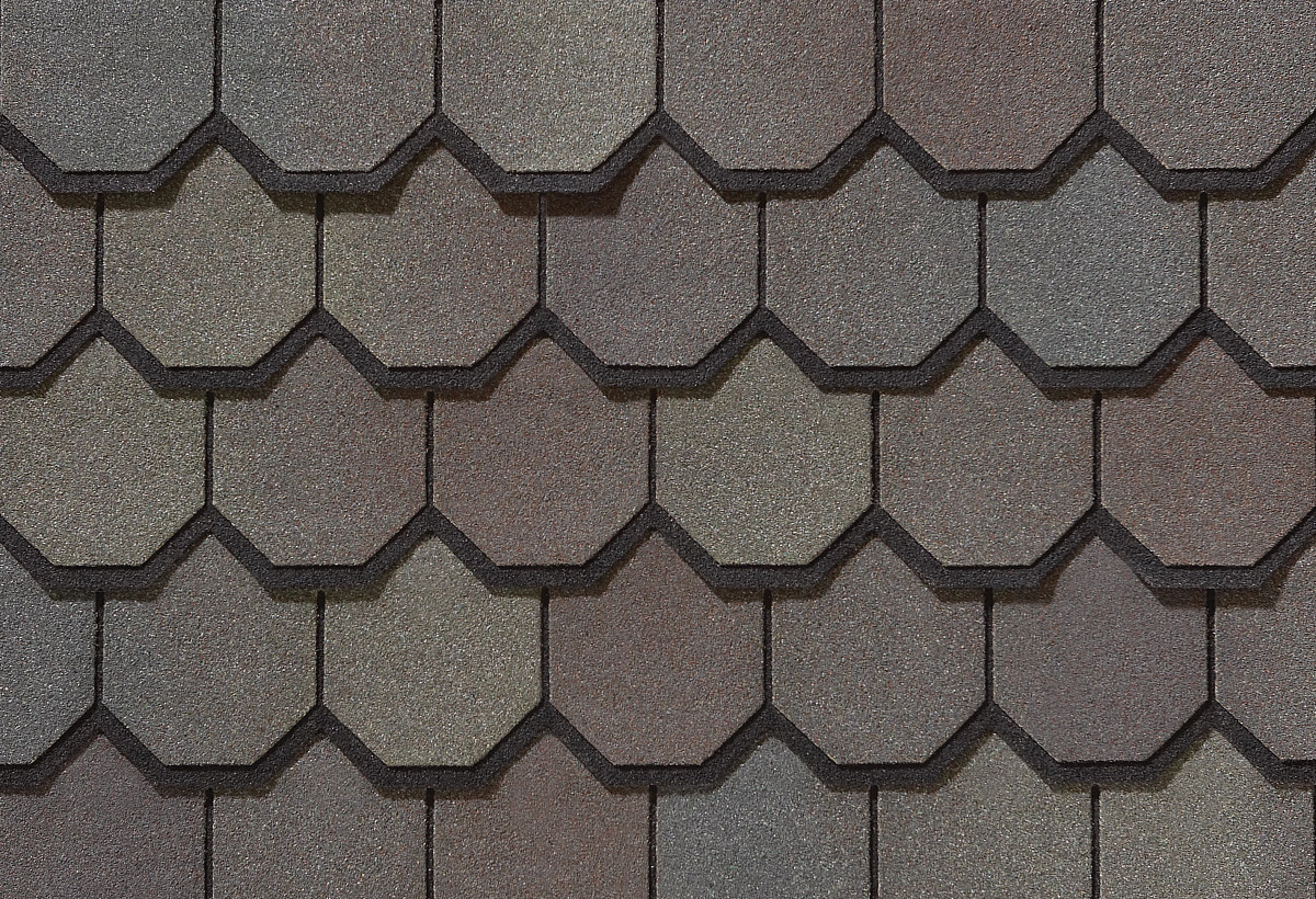 CertainTeed Carriage House shingles in Gatehouse Slate, colour swatch