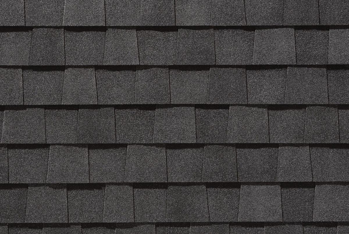 CertainTeed Landmark shingles in Moire Black, colour swatch
