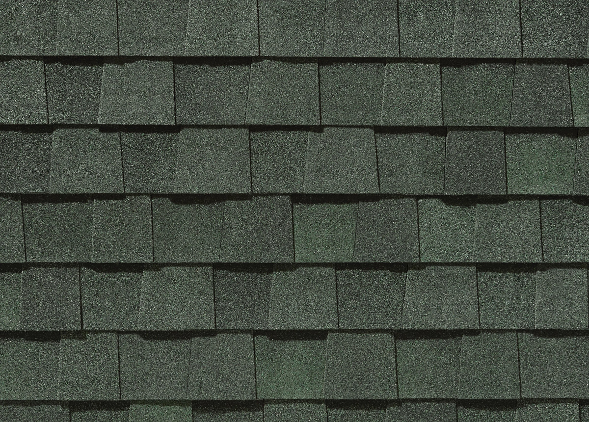 CertainTeed Landmark PRO shingles in Max Def Evergreen, colour swatch