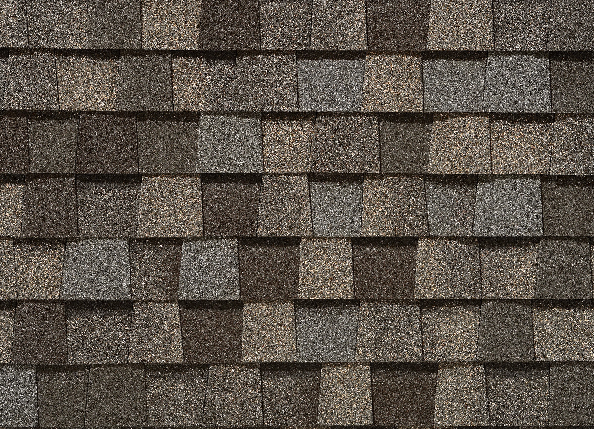 CertainTeed Landmark PRO shingles in Max Def Weathered Wood, colour swatch
