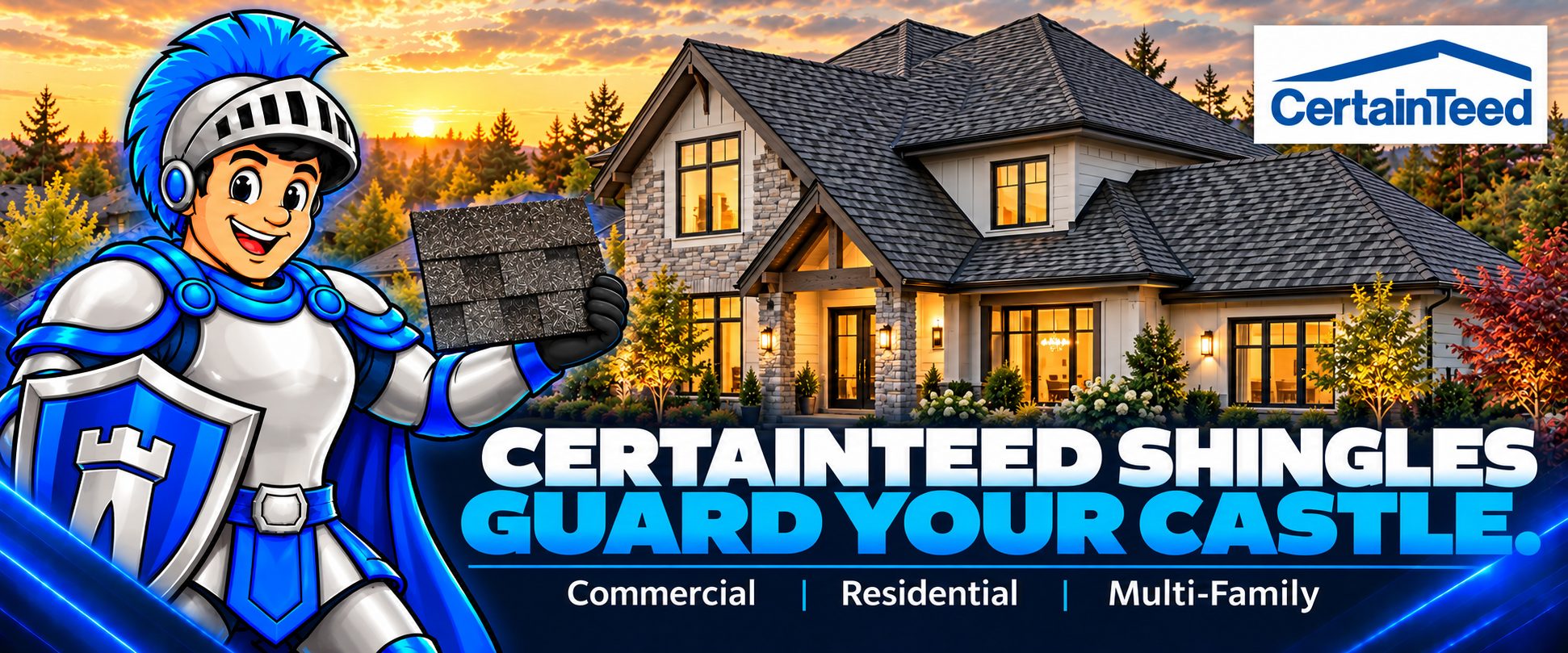 CertainTeed shingles in Edmonton – Iron Shield Roofing. Guard your castle