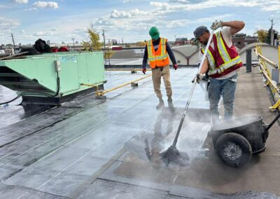 Flat roofing project by Iron Shield Roofing