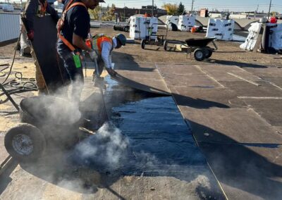 Flat roofing project by Iron Shield Roofing