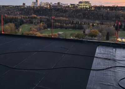 Flat roofing project by Iron Shield Roofing