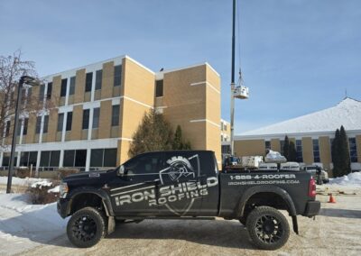 Flat roofing project by Iron Shield Roofing