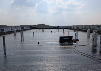 Flat roofing project by Iron Shield Roofing