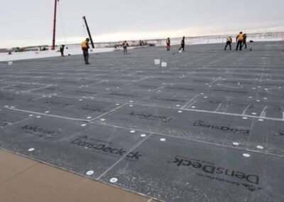 Flat roofing project by Iron Shield Roofing