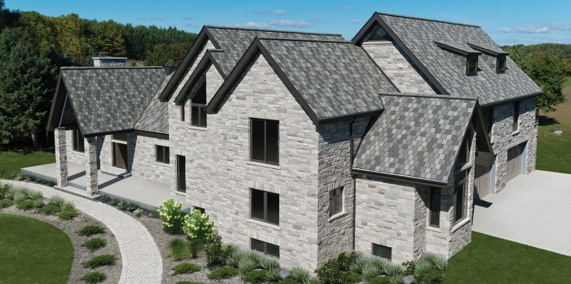 IKO Crowne Slate shingles on a residential roof
