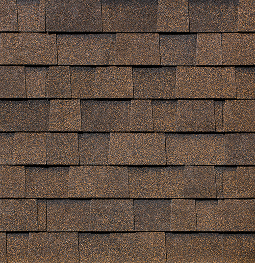 Malarkey Highlander, Vista and Legacy Scotchgard shingles in Antique Brown, colour swatch