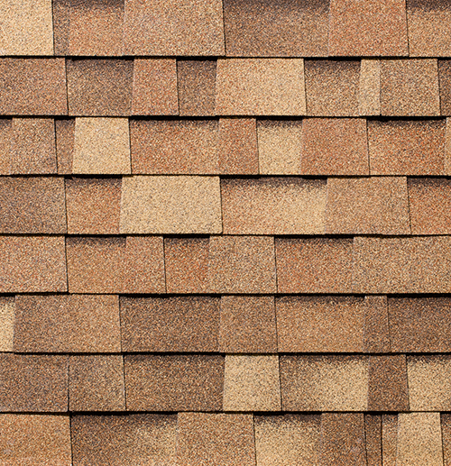 Malarkey Highlander, Vista and Legacy Scotchgard shingles in Sienna Blend, colour swatch