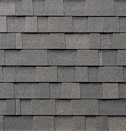 Malarkey Highlander, Vista and Legacy Scotchgard shingles in Weathered Wood, colour swatch