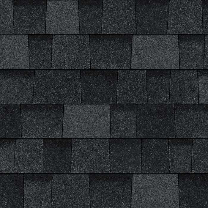 Owens Corning Duration FLEX shingles in Onyx Black, colour swatch