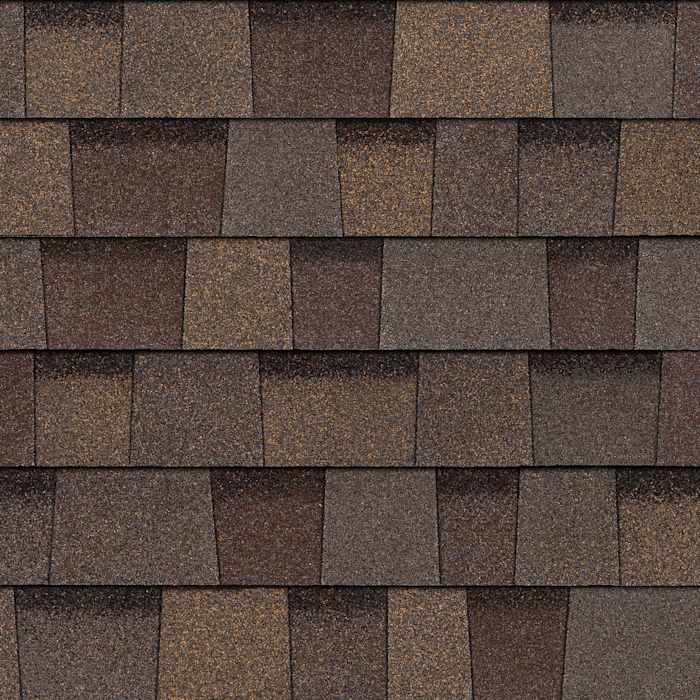 Owens Corning Duration FLEX and TruDefinition Duration shingles in Teak, colour swatch