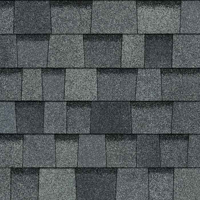 Owens Corning Duration STORM shingles in Estate Gray, colour swatch