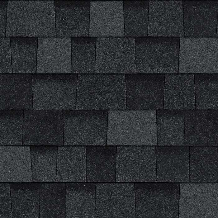 Owens Corning Duration STORM shingles in Onyx Black, colour swatch