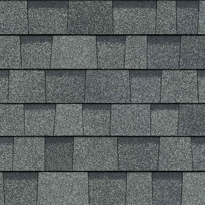 Owens Corning Oakridge shingles in Estate Gray, colour swatch
