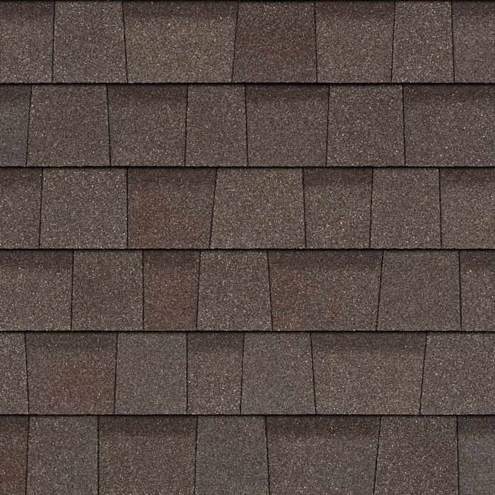 Owens Corning Oakridge shingles in Teak, colour swatch