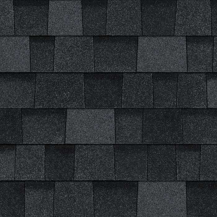 Owens Corning TruDefinition Duration shingles in Onyx Black, colour swatch