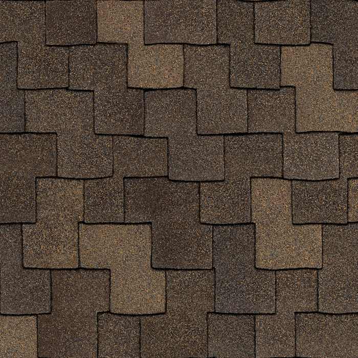 Owens Corning Woodmoor shingles in Chestnut, colour swatch