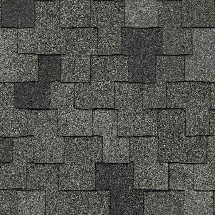 Owens Corning Woodmoor shingles in Granite, colour swatch